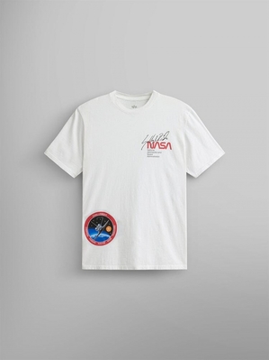 T Shirts Alpha Industries Nasa Challenger Blanche Femme | EKS-32781890