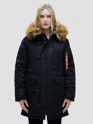 Parka Alpha Industries N-3b W Noir Femme | WKB-09378414