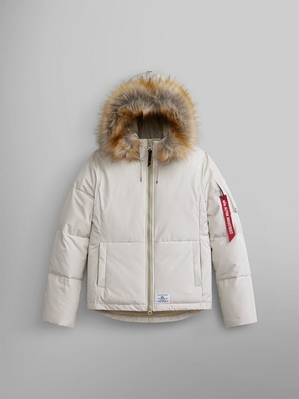 Parka Alpha Industries Corta W Blanche Femme | OWY-81048974