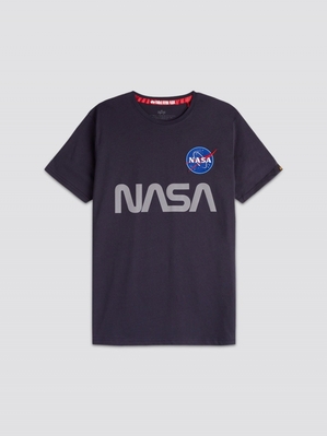 T Shirts Alpha Industries Nasa Reflective Bleu Femme | TOR-94829500