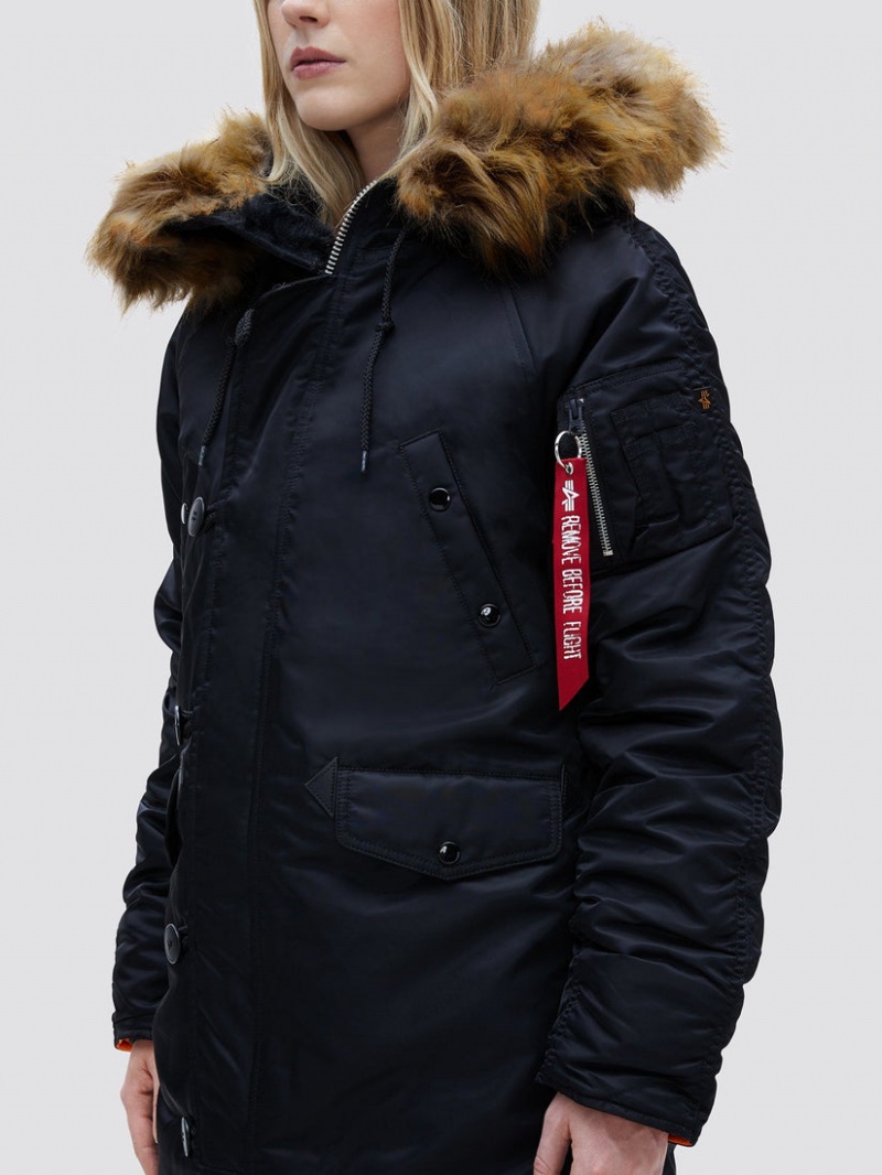 Parka Alpha Industries N-3b W Noir Femme | WKB-09378414