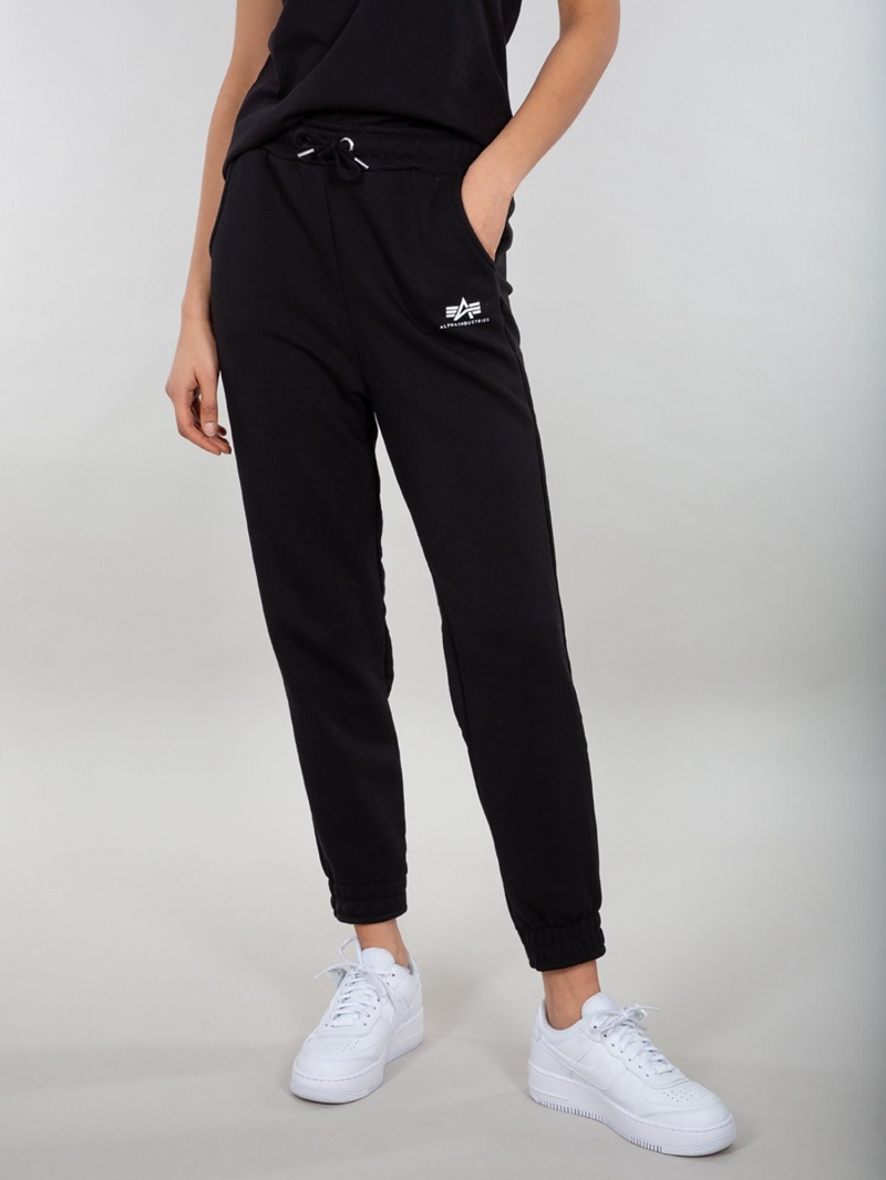 Pantalon Alpha Industries Basic Jogger Small Logo W Noir Femme | VOK-97903110