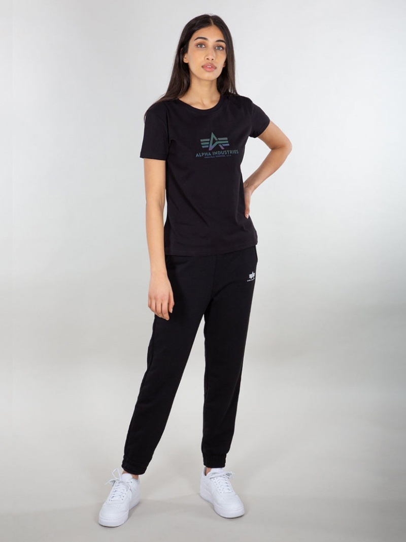 Pantalon Alpha Industries Basic Jogger Small Logo W Noir Femme | VOK-97903110