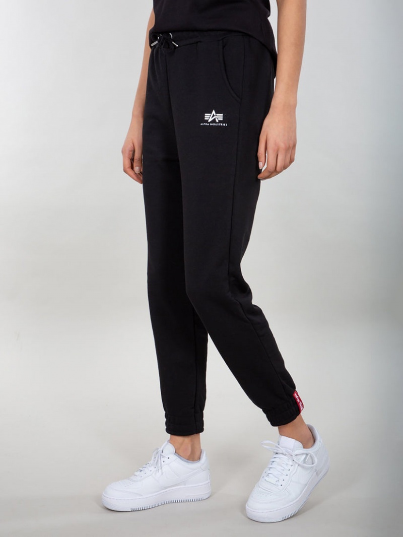 Pantalon Alpha Industries Basic Jogger Small Logo W Noir Femme | VOK-97903110