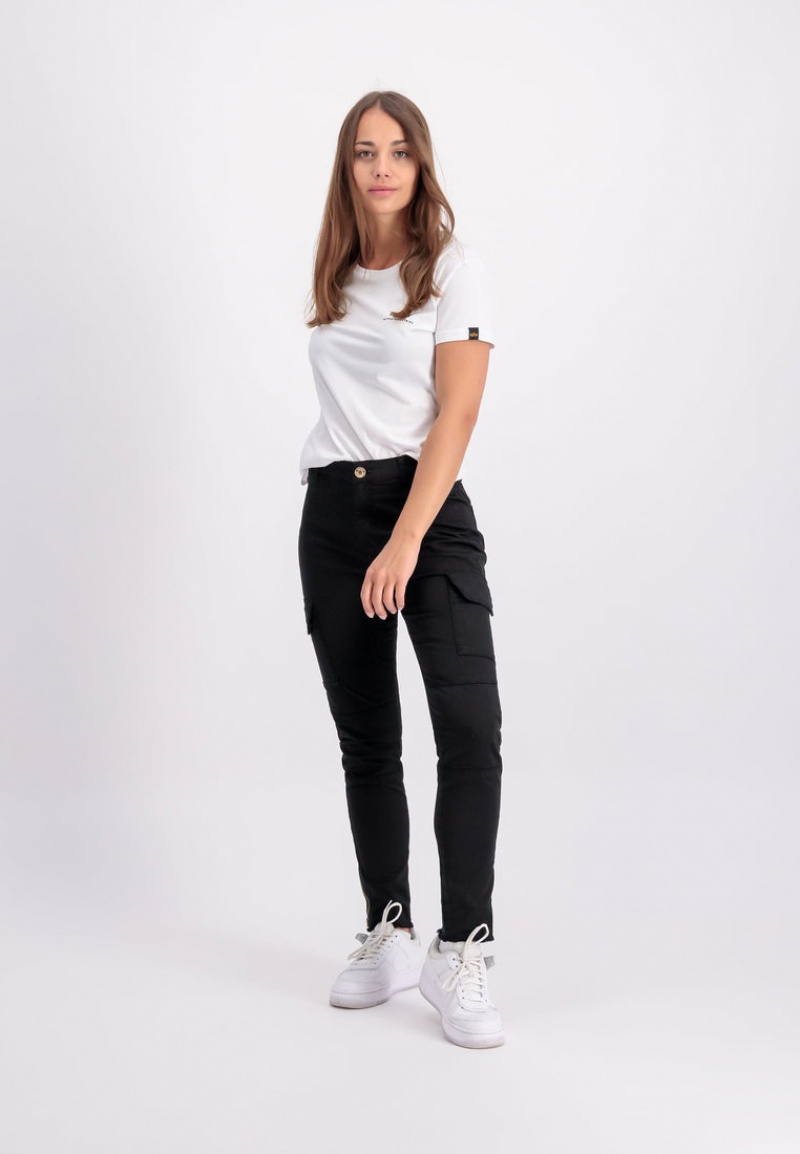 Pantalon Alpha Industries Cargo Zip W Noir Femme | EFM-04712181