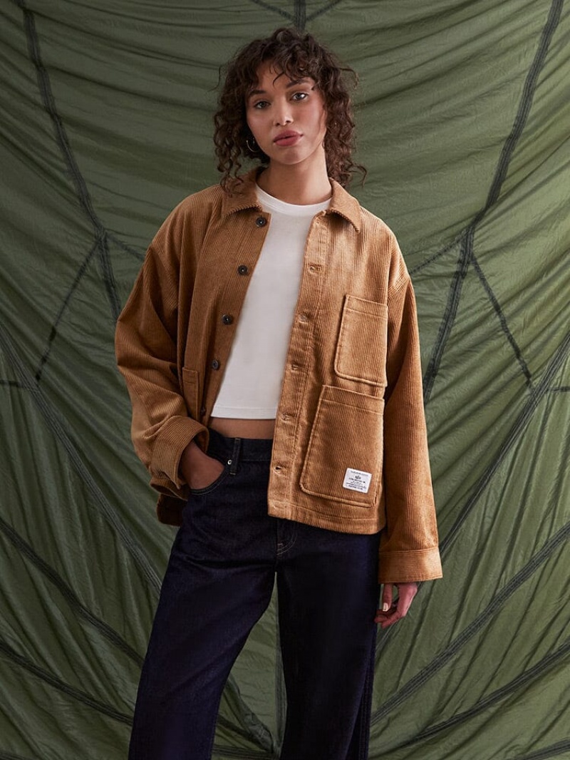 Vêtements D'extérieur Alpha Industries Corduroy Chore Coat W Marron Femme | HLM-00283291