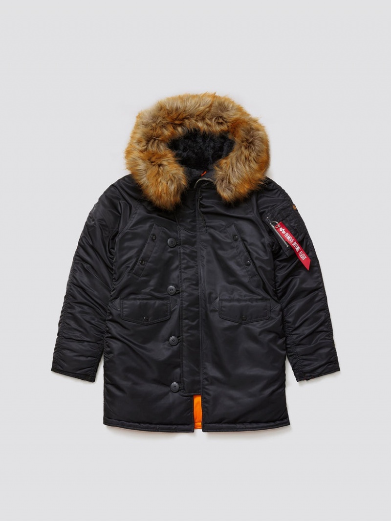 Parka Alpha Industries N-3b W Noir Femme | WKB-09378414