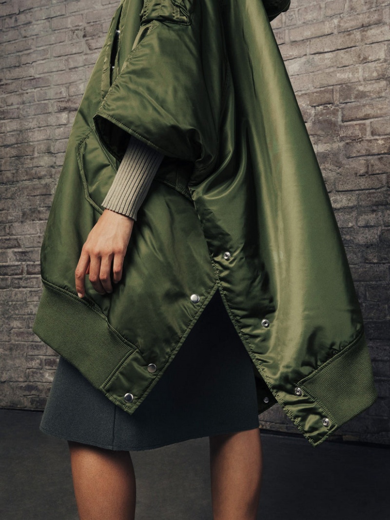 Vêtements D'extérieur Alpha Industries Ma-1 Poncho W Vert Olive Femme | WUB-21940253