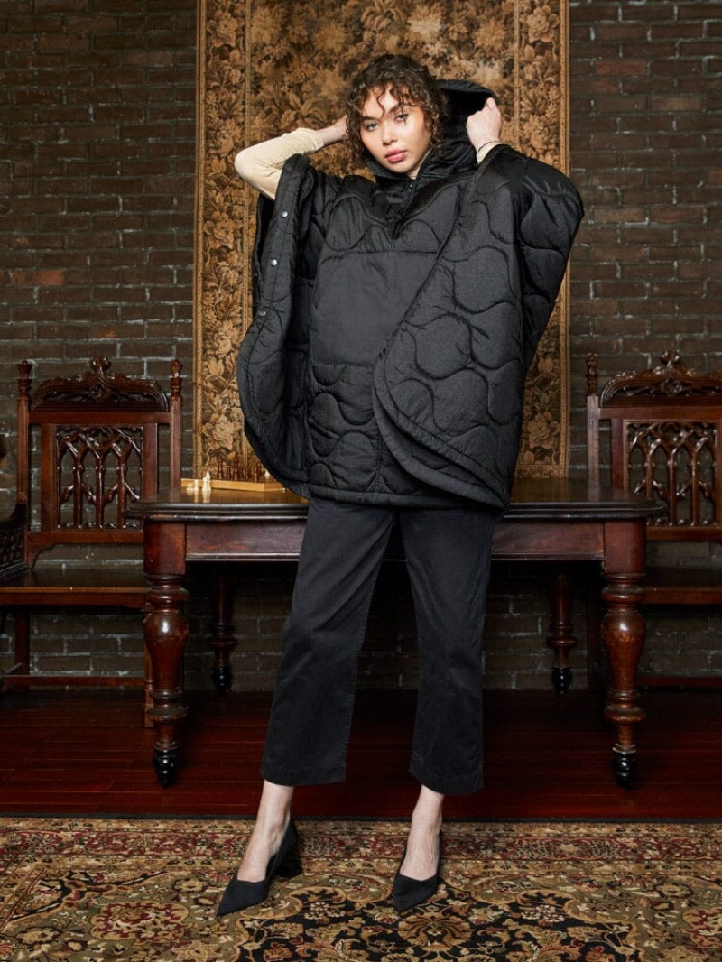 Vestes Alpha Industries Liner Poncho W Noir Femme | XTS-90646992