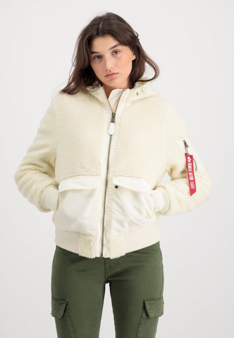 Vestes Alpha Industries Zip Hood Teddy W Blanche Femme | NVG-30630900