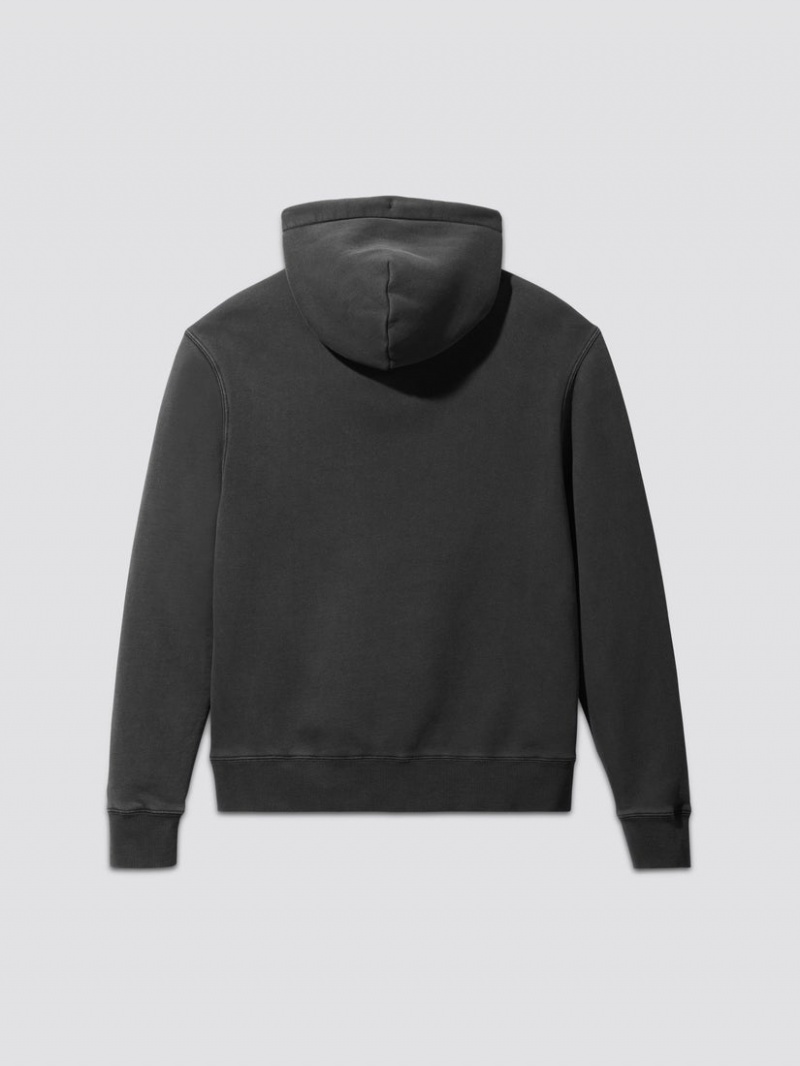 Sweat a Capuche Alpha Industries Essential Washed Noir Femme | BXN-74560833