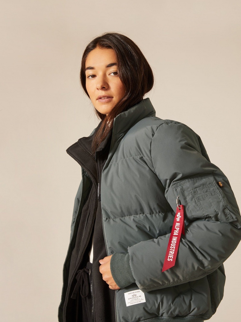 Veste Bombers Alpha Industries Ma-1 Matelassé Grise Femme | VDN-20712758