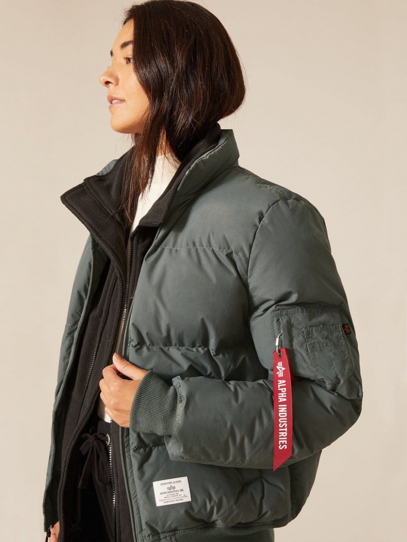 Veste Bombers Alpha Industries Ma-1 Matelassé Grise Femme | VDN-20712758