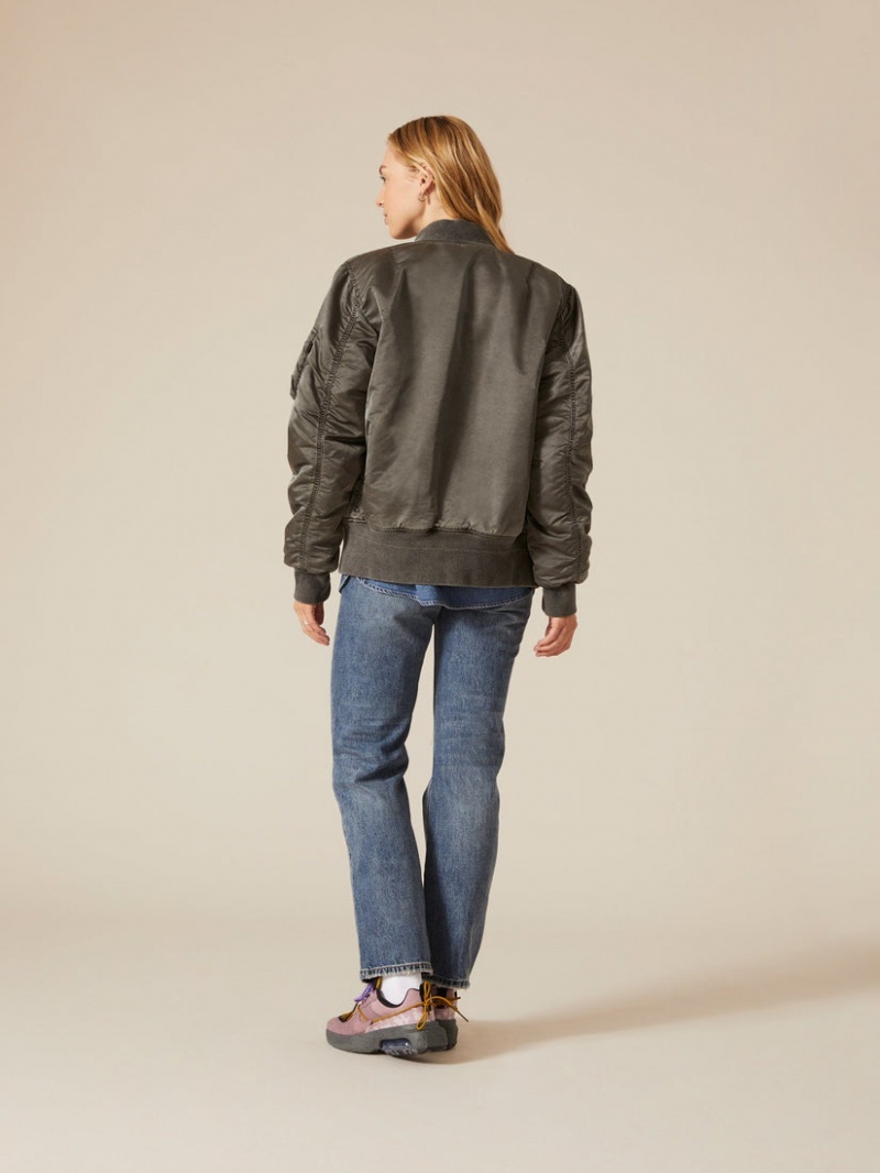 Veste Bombers Alpha Industries Ma-1 Battlewash Argent Femme | USF-35681787