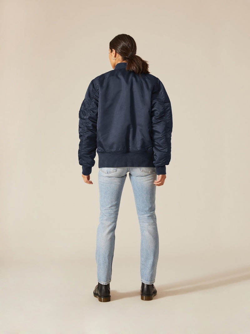 Veste Bombers Alpha Industries Ma-1 Battlewash Argent Femme | USF-35681787