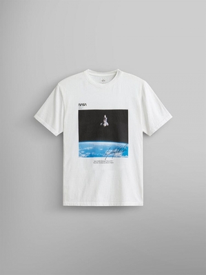 T Shirts Alpha Industries Nasa Sts-7 Space Blanche Homme | FUS-91738505