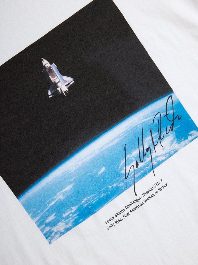 T Shirts Alpha Industries Nasa Sts-7 Space Blanche Homme | FUS-91738505