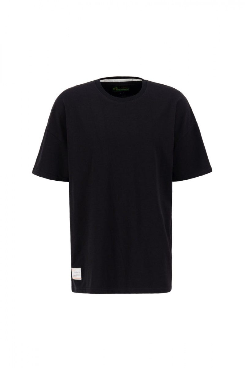 T Shirts Alpha Industries Recycled Label Noir Homme | CFI-93534733