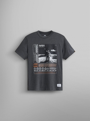 T Shirts Alpha Industries Nasa Exploration Grise Homme | DNE-32744034