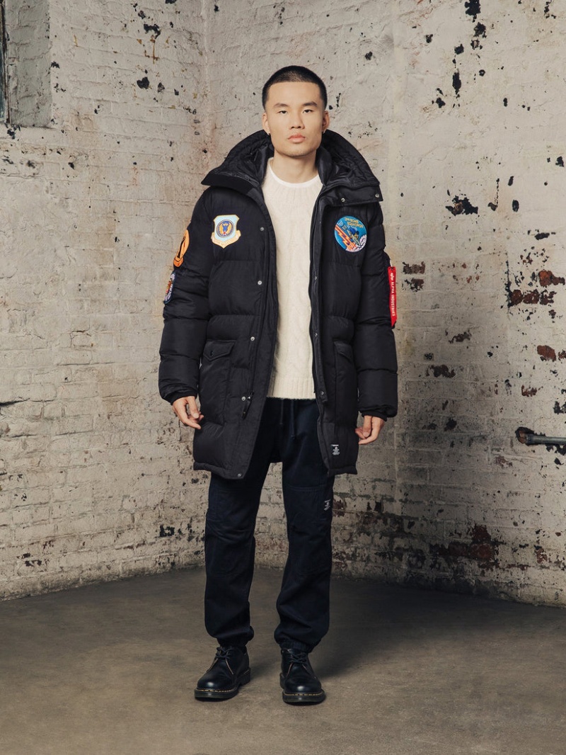 Parka Alpha Industries N-3b Squadron Matelassé Noir Homme | EPO-62742833