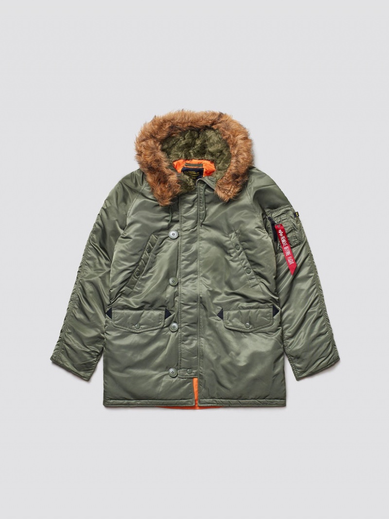 Parka Alpha Industries N-3b Slim Gen I Vert Olive Homme | YFW-37496662