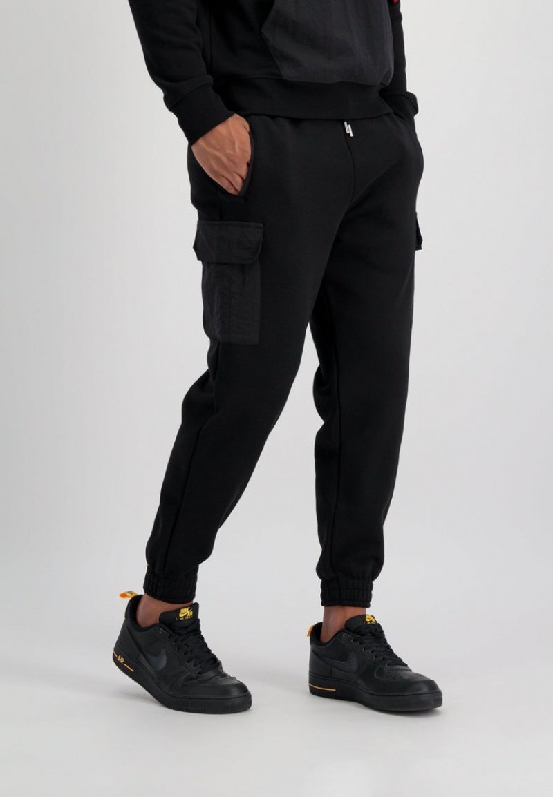 Pantalon Alpha Industries Sweat Nylon Cargo Jogger Noir Homme | OCI-40216893