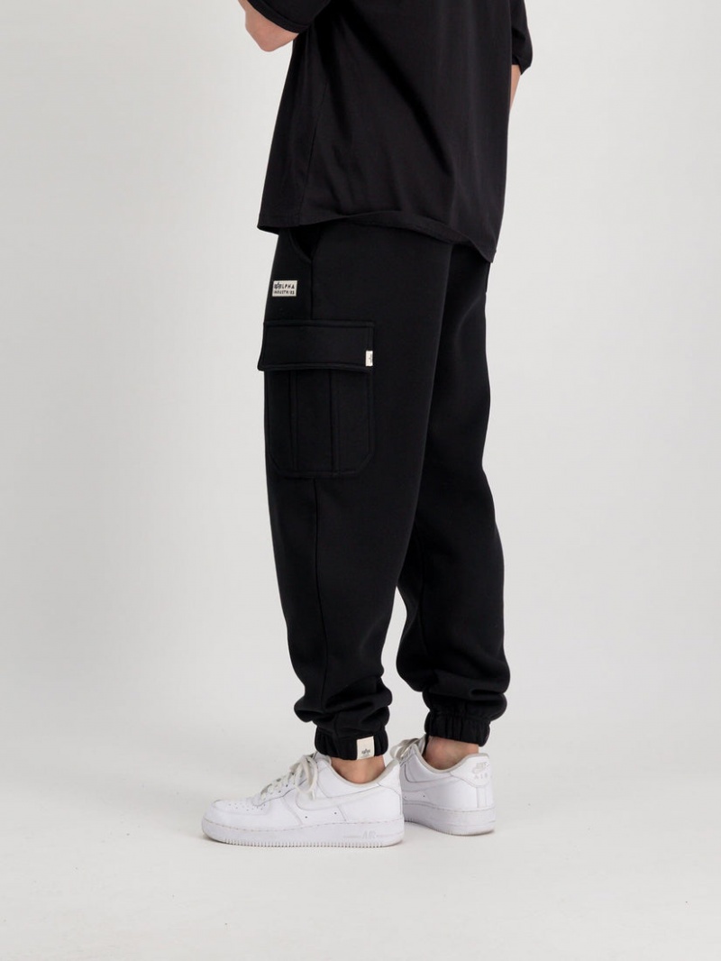 Pantalon Alpha Industries Organic Cargo Jogger Noir Homme | OUZ-50983875