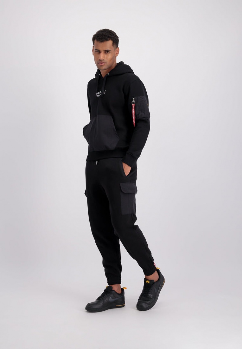 Pantalon Alpha Industries Sweat Nylon Cargo Jogger Noir Homme | OCI-40216893