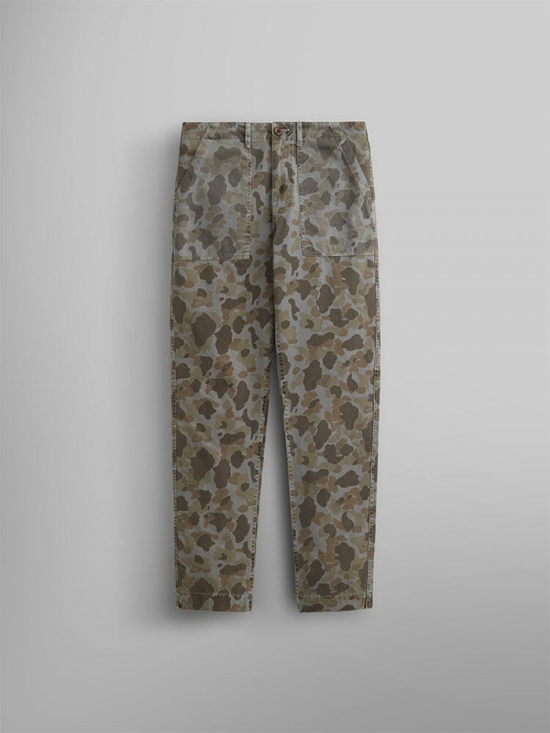 Pantalon Alpha Industries Fatigue Battlewash Marron Camouflage Homme | UVY-43485454