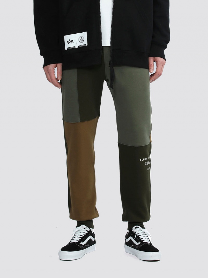 Pantalon Alpha Industries Alpha X Izzue Patchwork Bottom Vert Olive Homme | XJU-94656408