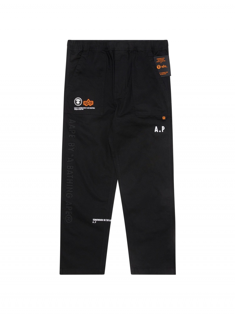 Pantalon Alpha Industries Aape X Alpha Fatigues Noir Homme | DTU-19417711