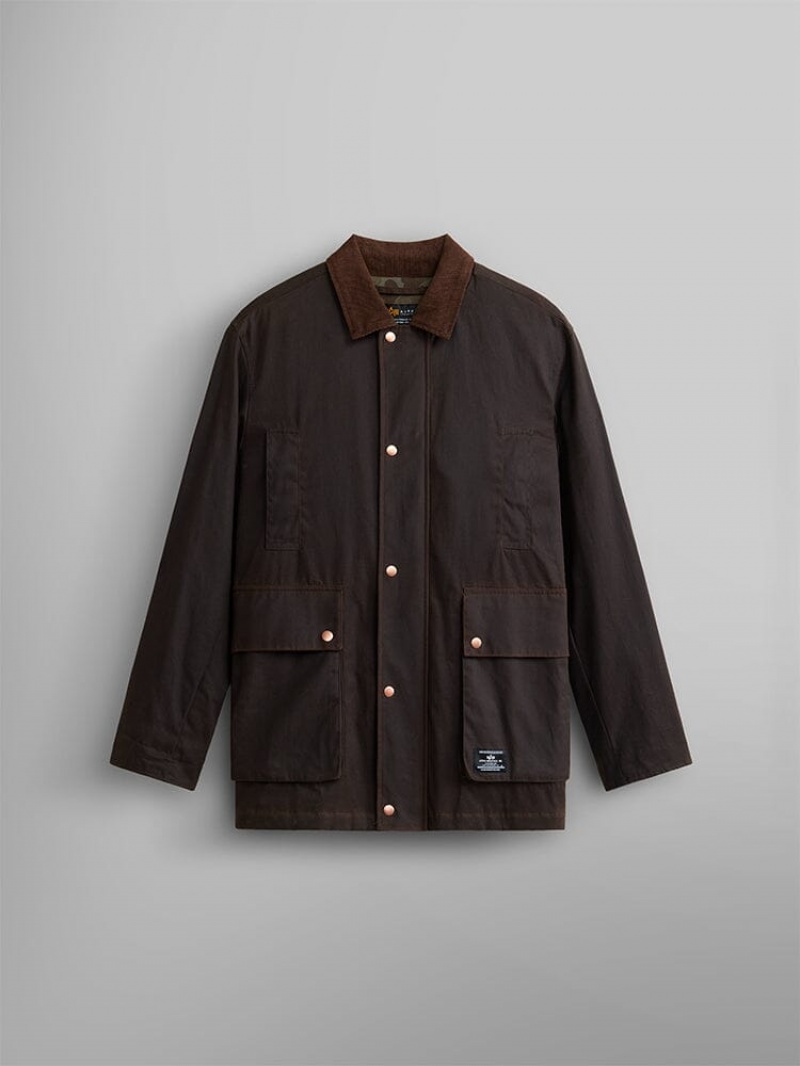 Vestes Alpha Industries Waxed Coton Car Coat Chocolat Homme | JDP-65033044