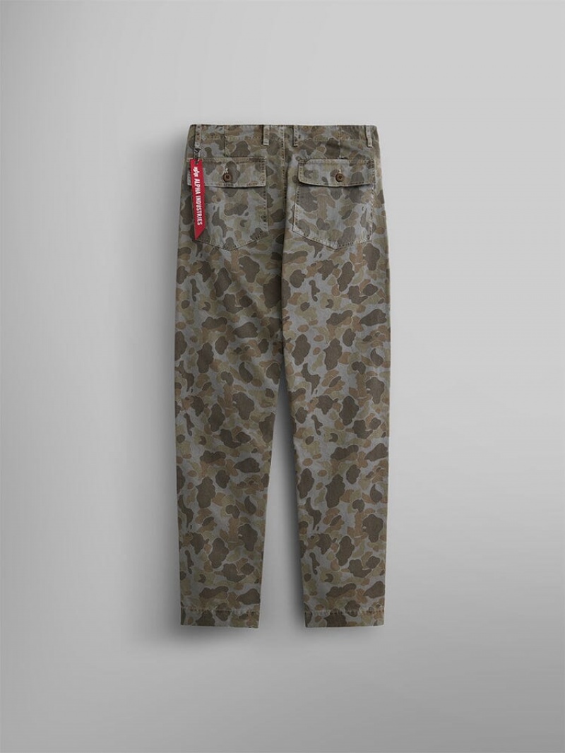 Pantalon Alpha Industries Fatigue Battlewash Marron Camouflage Homme | UVY-43485454