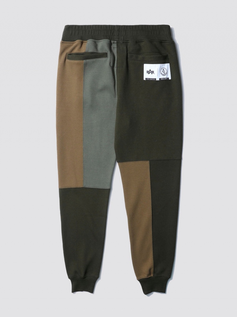 Pantalon Alpha Industries Alpha X Izzue Patchwork Bottom Vert Olive Homme | XJU-94656408