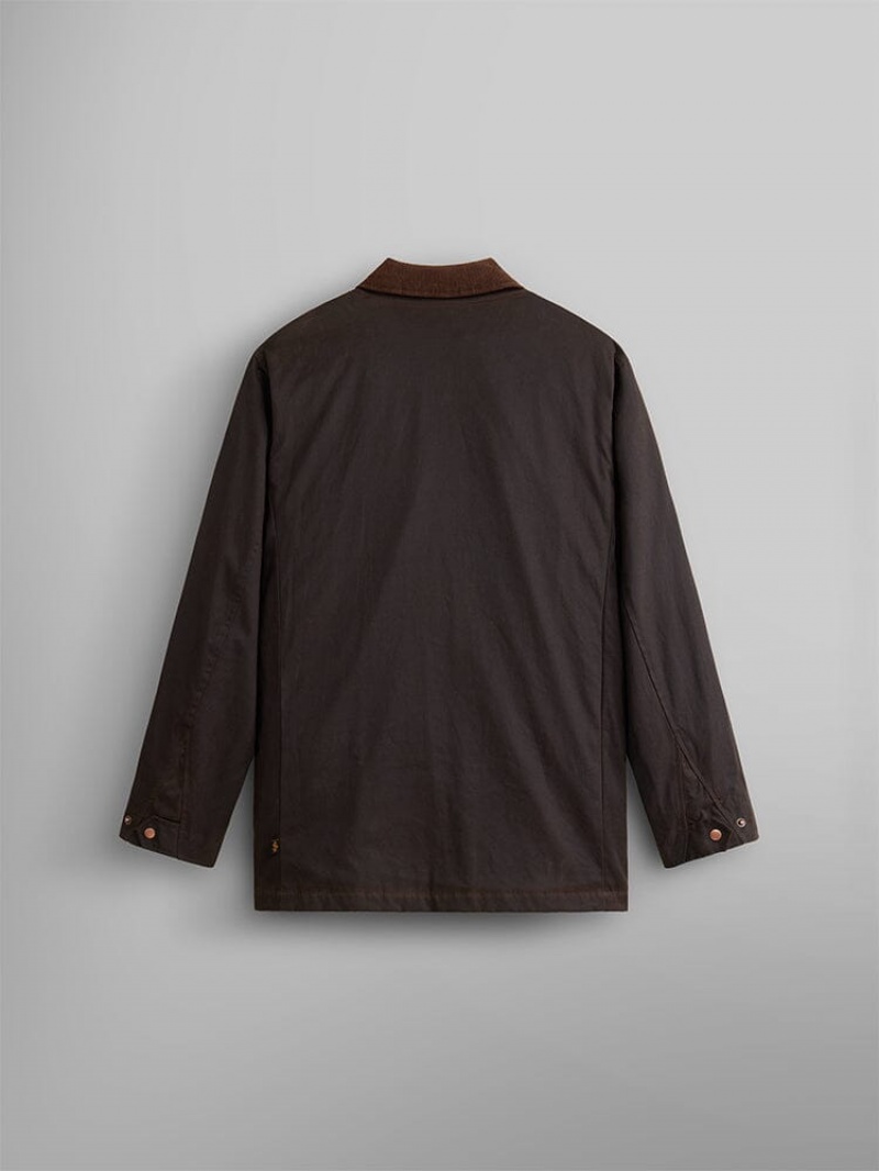 Vestes Alpha Industries Waxed Coton Car Coat Chocolat Homme | JDP-65033044