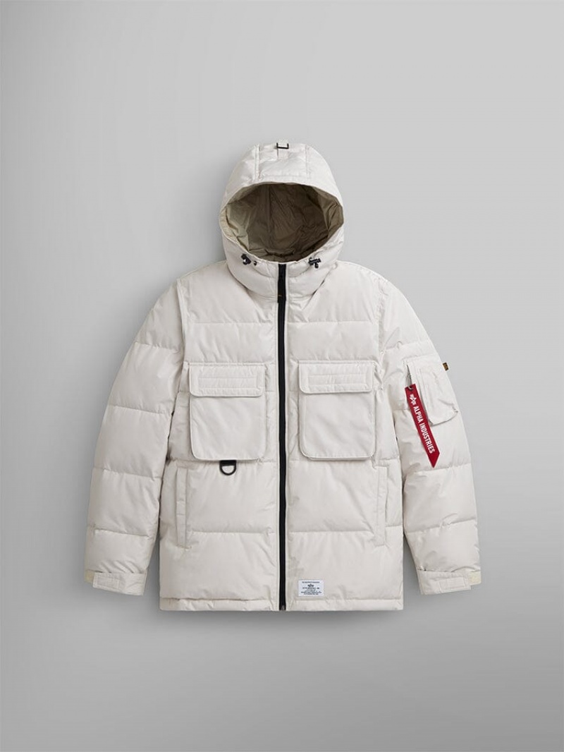 Vestes Alpha Industries Encapuchonné Puffer Blanche Homme | PWQ-57732745