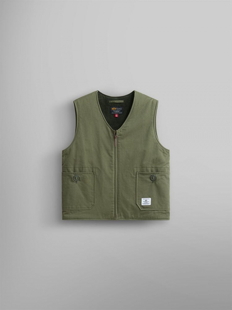 Vestes Alpha Industries Deck Vest Vert Homme | AZL-67572031