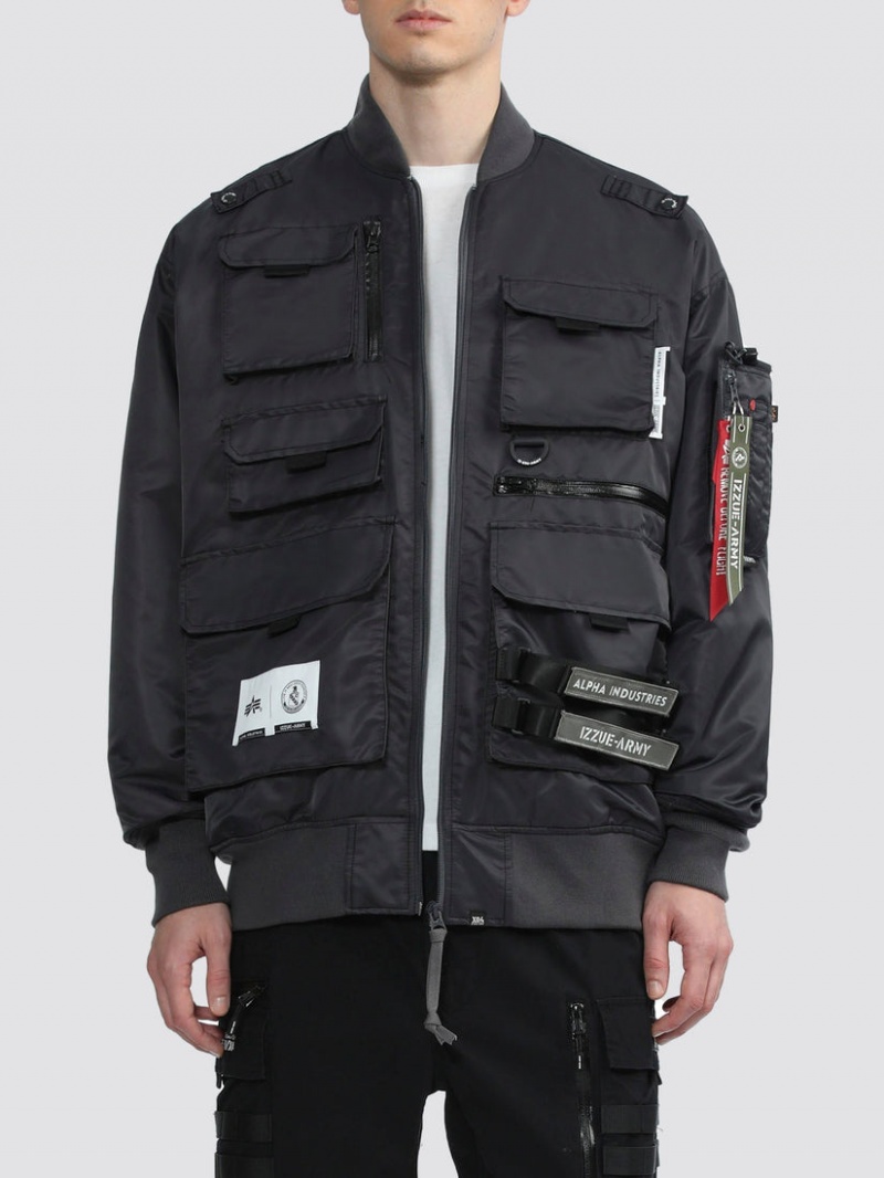 Vestes Alpha Industries Alpha X Izzue Utility Ma-1 Grise Homme | QFV-37852911