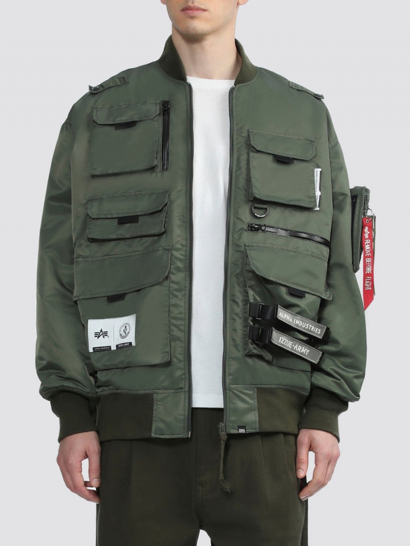 Vestes Alpha Industries Alpha X Izzue Utility Ma-1 Vert Olive Homme | TSF-33447291