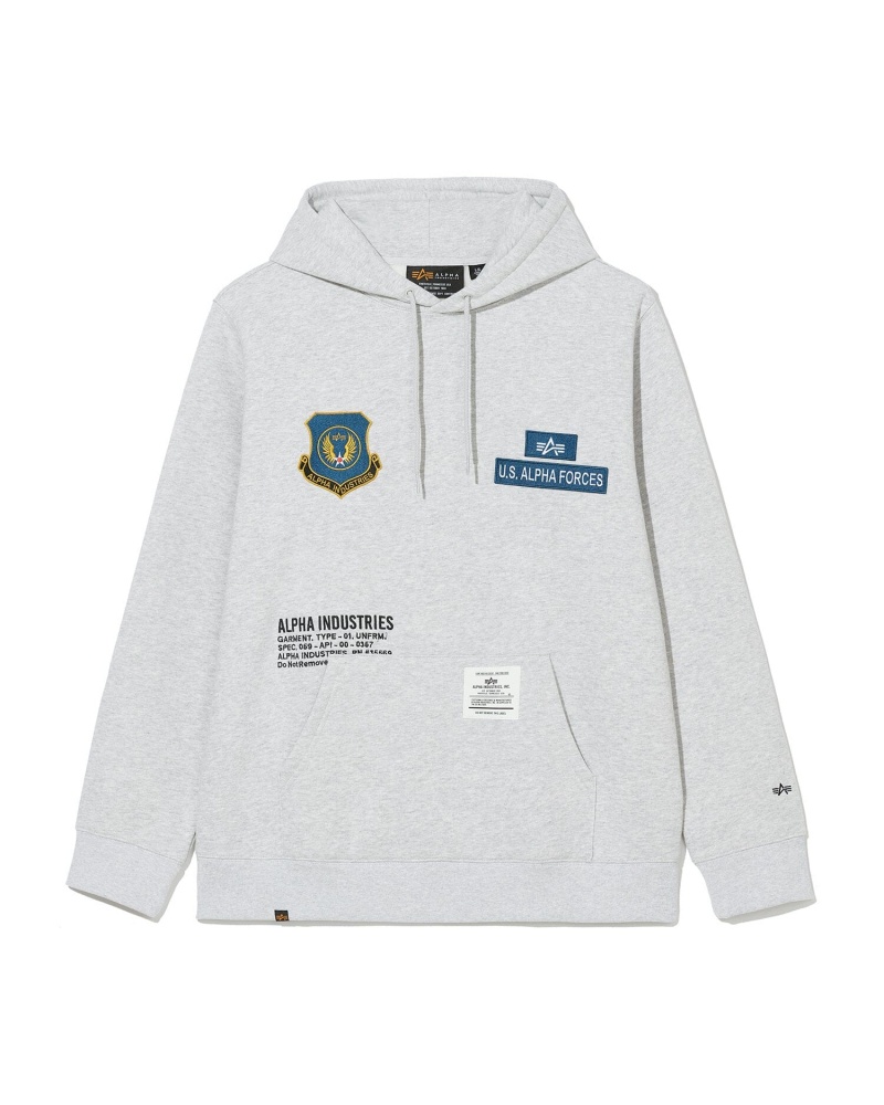 Sweat a Capuche Alpha Industries Unfrm Badge Grise Homme | CGA-11399759