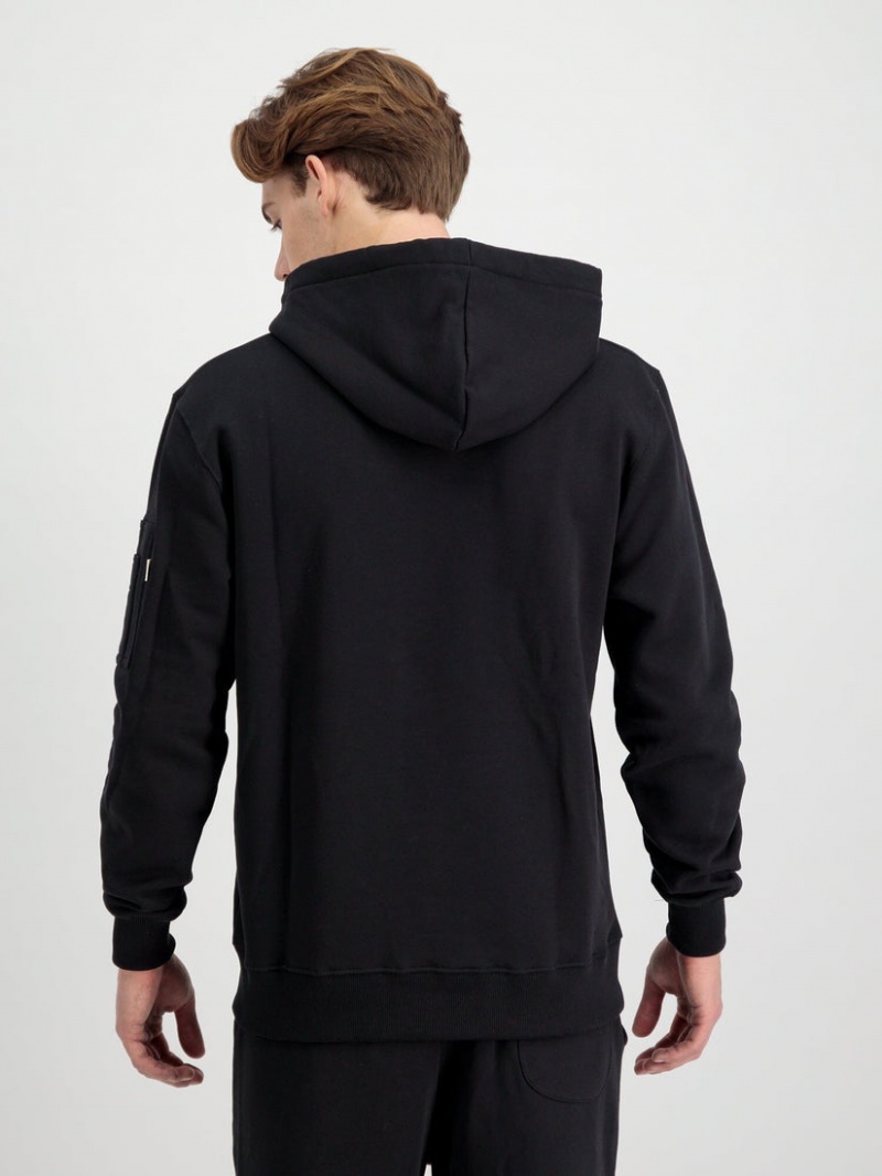 Sweat a Capuche Alpha Industries Organic Embroidered Noir Homme | CTP-86962538