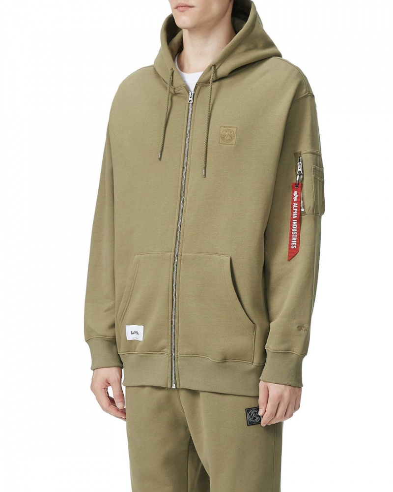 Sweat a Capuche Alpha Industries Unfrm Zip-Up Beige Homme | NWA-94860672