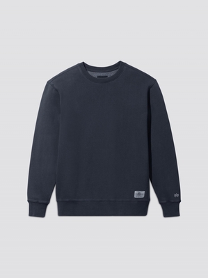 Sweat a Capuche Alpha Industries Essential Washed Crewneck Bleu Homme | OLL-18861742