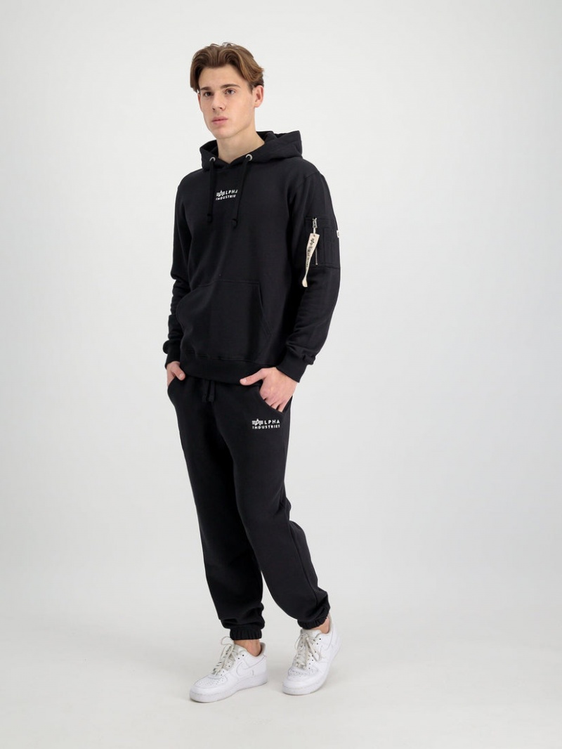 Sweat a Capuche Alpha Industries Organic Embroidered Noir Homme | CTP-86962538