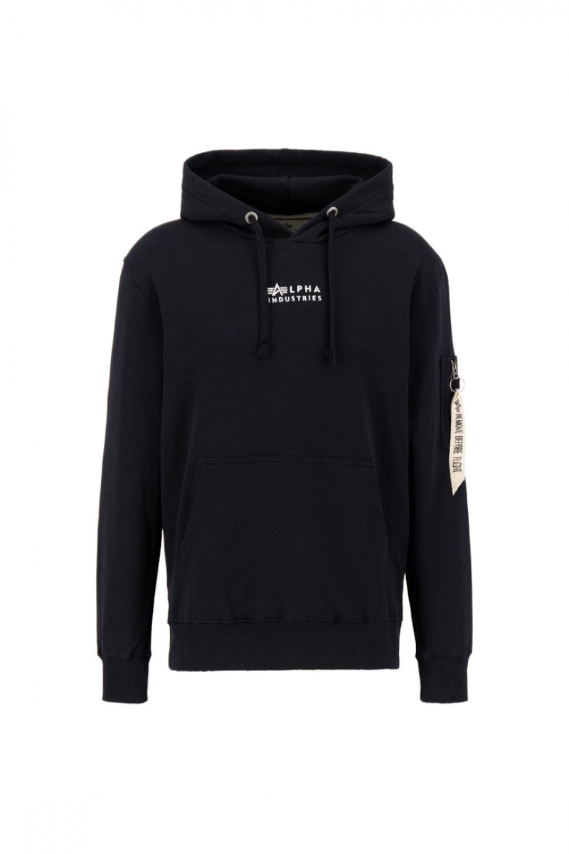 Sweat a Capuche Alpha Industries Organic Embroidered Noir Homme | CTP-86962538