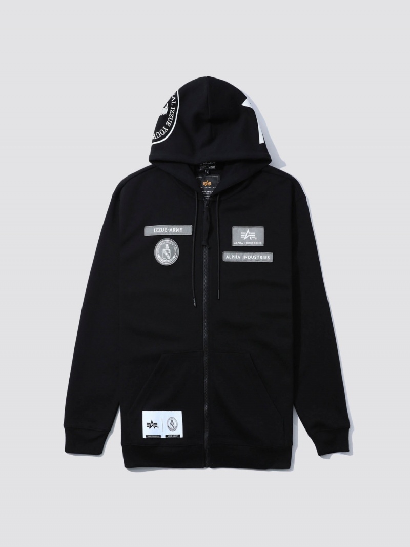 Sweat a Capuche Alpha Industries Alpha X Izzue Full Zip Noir Homme | BMD-48511784