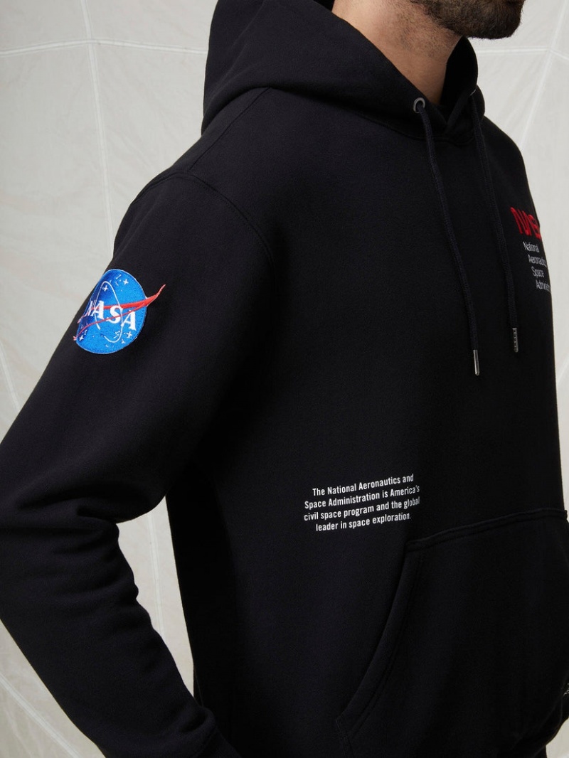 Sweat a Capuche Alpha Industries Nasa Worm Logo Noir Homme | HFN-04047337