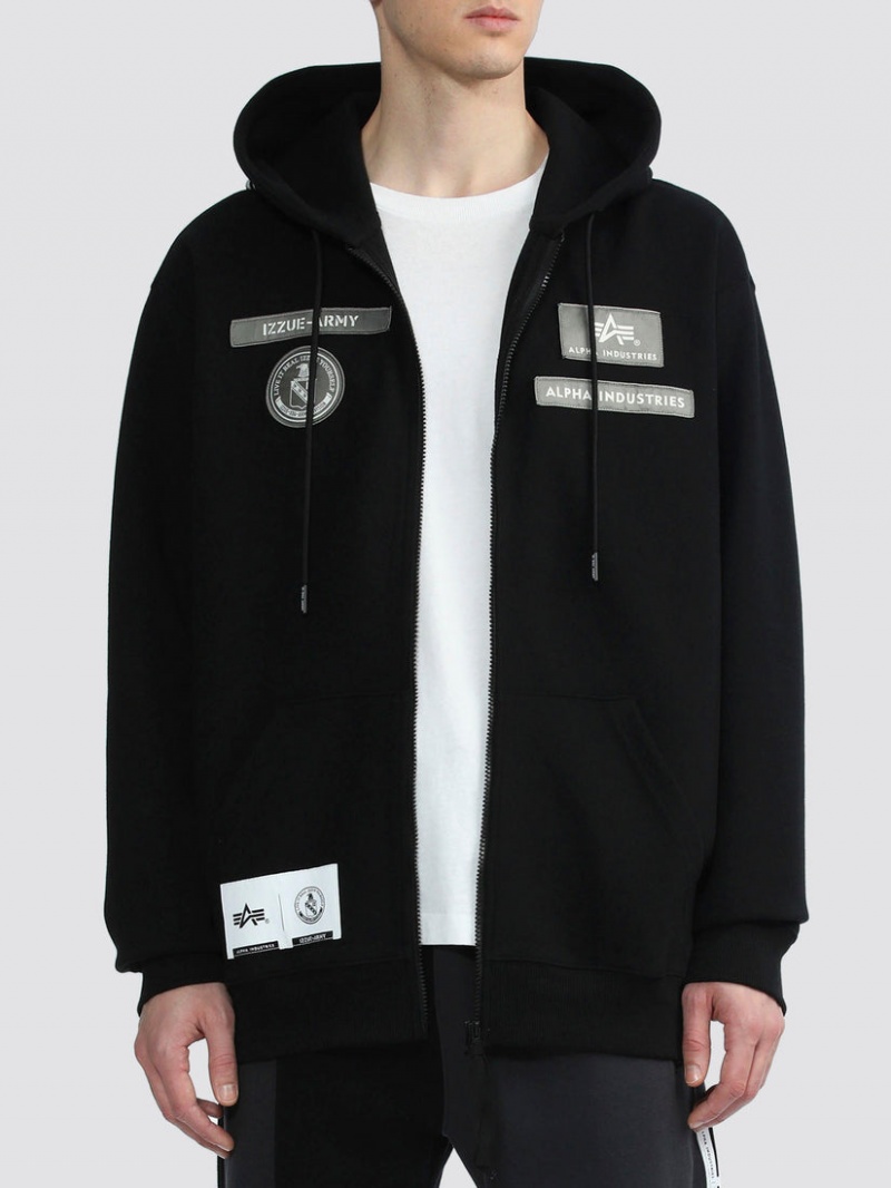 Sweat a Capuche Alpha Industries Alpha X Izzue Full Zip Noir Homme | XOX-92094514