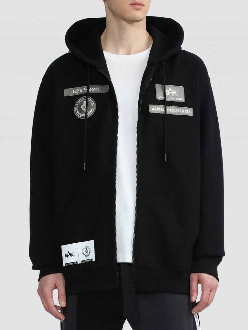 Sweat a Capuche Alpha Industries Alpha X Izzue Full Zip Noir Homme | BMD-48511784