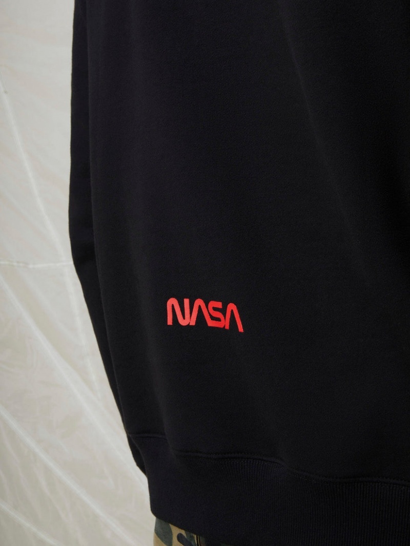 Sweat a Capuche Alpha Industries Nasa Worm Logo Noir Homme | HFN-04047337